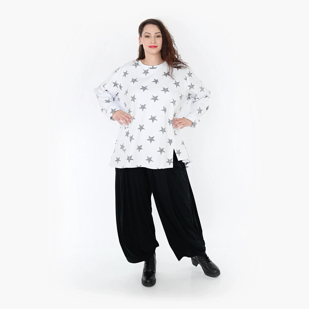 AKH 2153 Big Shirt, White-Grey