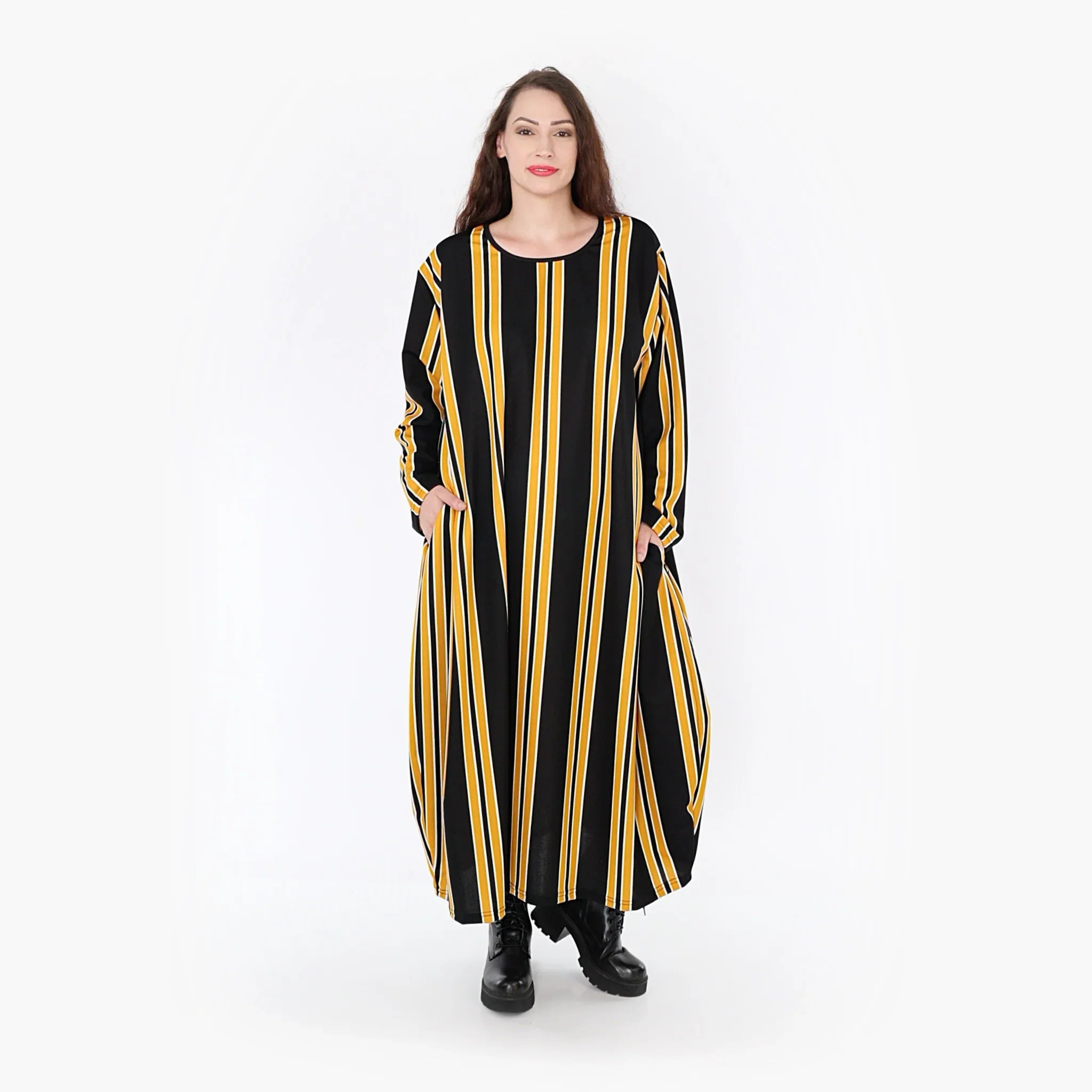 AKH Fashion Kleid 1926 Alba, Gelb/Schwarz/Weiß