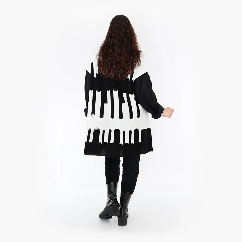 AKH Fashion Überwurf 2415 Huller, Weiß/Schwarz