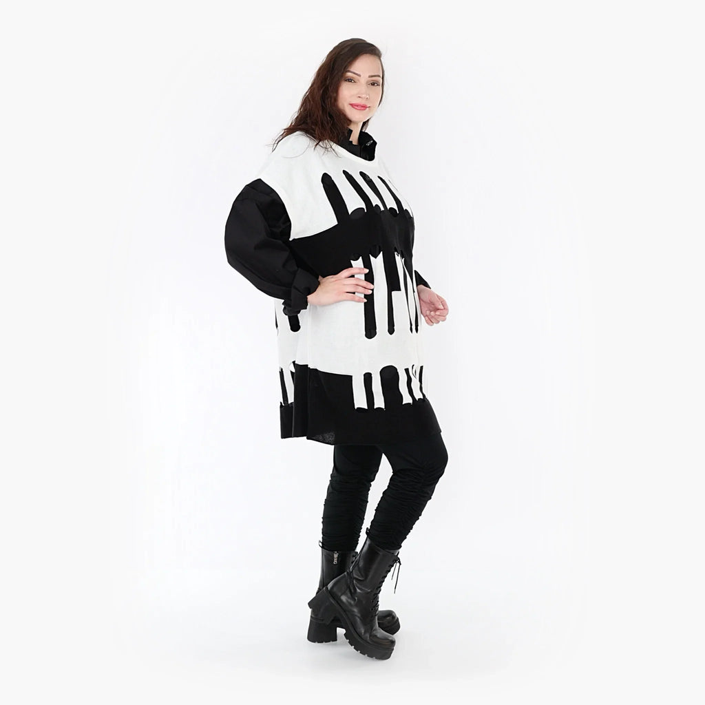 AKH Fashion Überwurf 2415 Huller, Weiß/Schwarz
