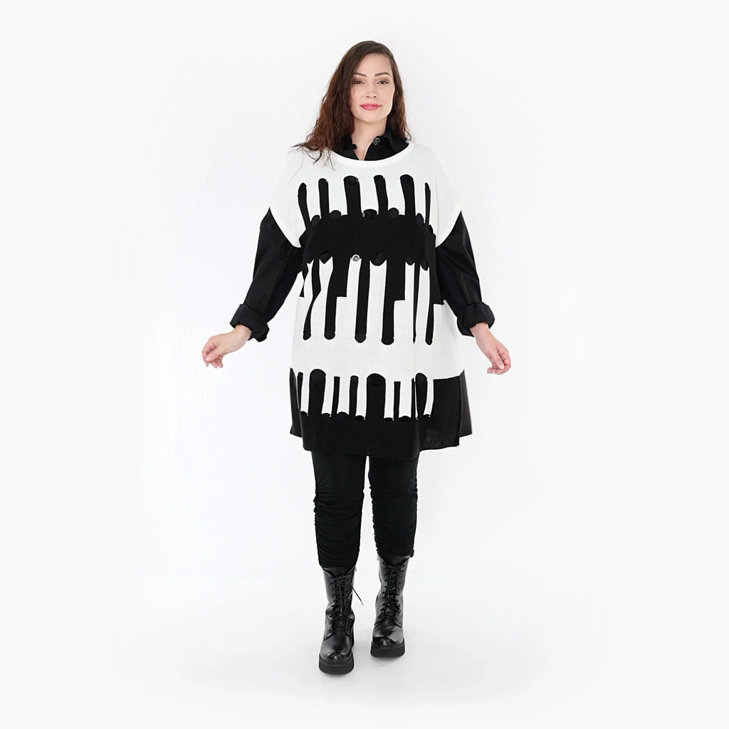 AKH Fashion Überwurf 2415 Huller, Weiß/Schwarz
