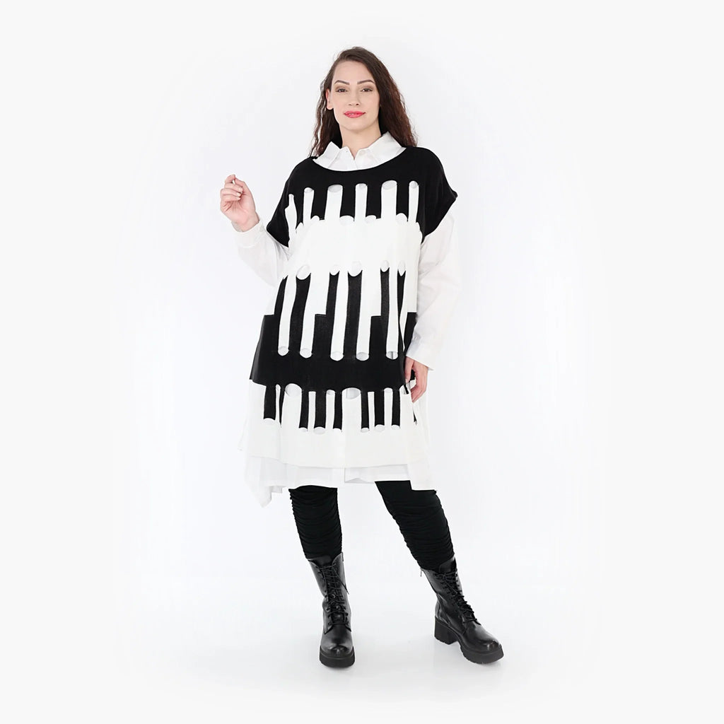 AKH Fashion Überwurf 2415 Huller, Schwarz/Weiß
