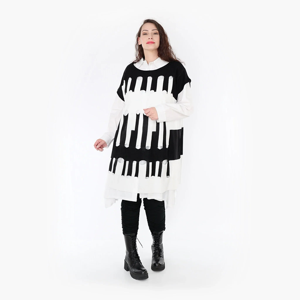 AKH Fashion Überwurf 2415 Huller, Schwarz/Weiß