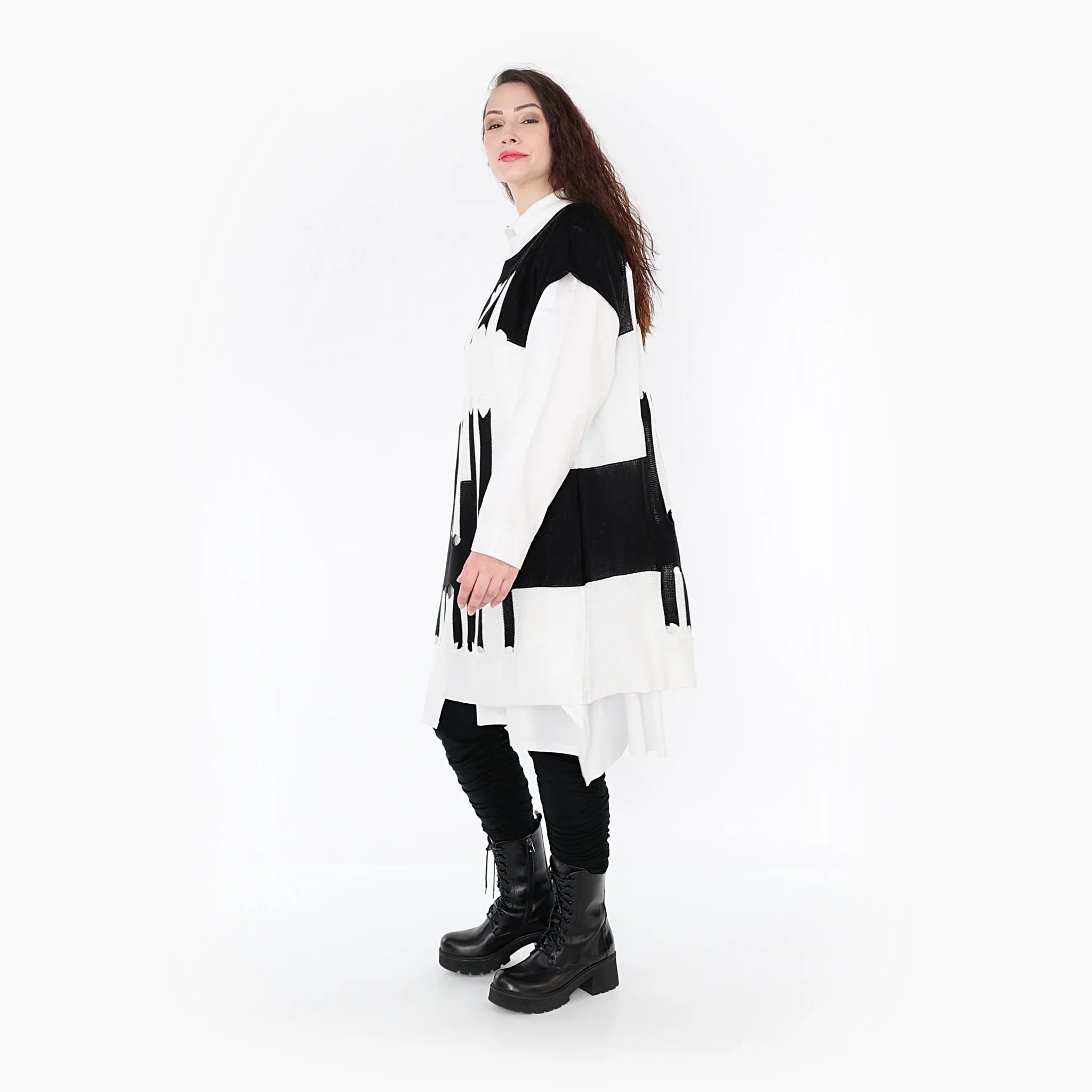 AKH Fashion Überwurf 2415 Huller, Schwarz/Weiß