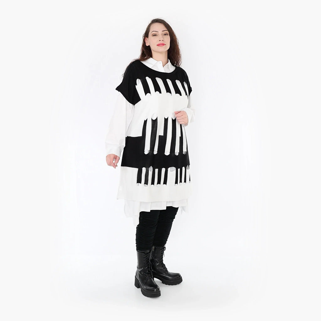 AKH Fashion Überwurf 2415 Huller, Schwarz/Weiß