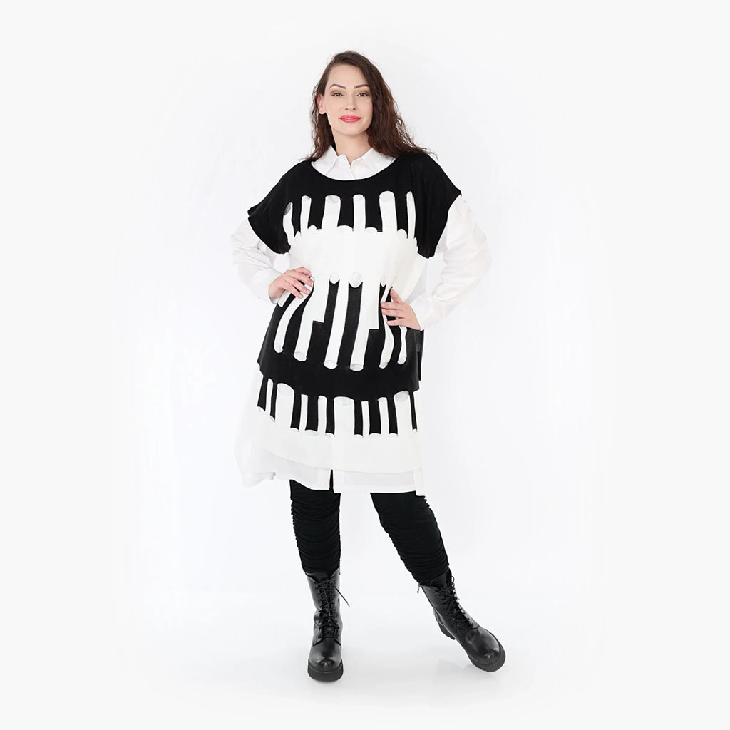 AKH Fashion Überwurf 2415 Huller, Schwarz/Weiß