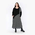 AKH Fashion Kleid 2318 Warmy, Schwarz/Weiß
