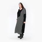 AKH Fashion Kleid 2318 Warmy, Schwarz/Weiß