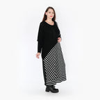 AKH Fashion Kleid 2318 Warmy, Schwarz/Weiß