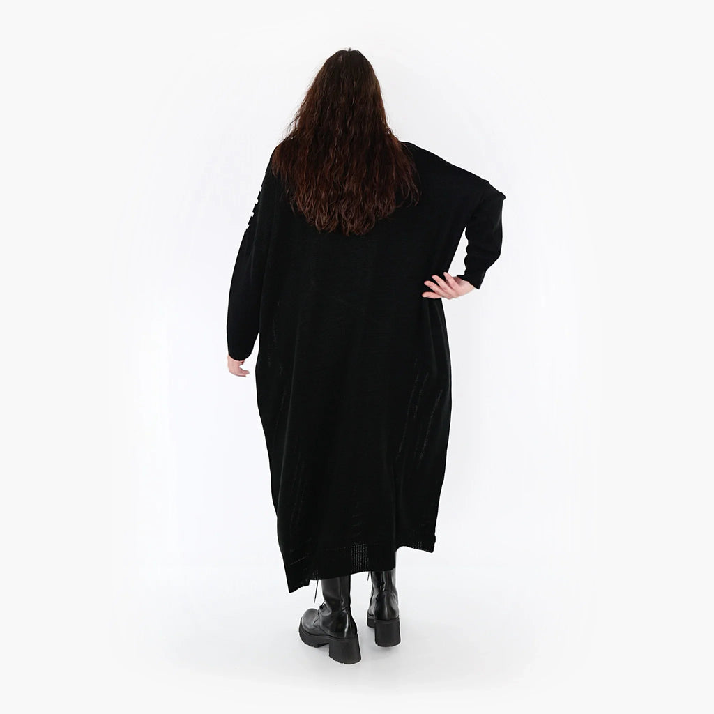 AKH Fashion Kleid 2318 Warmy, Schwarz/Weiß