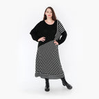 AKH Fashion Kleid 2318 Warmy, Schwarz/Weiß