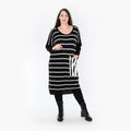 AKH Fashion Kleid 2328 Warmy, Schwarz/Weiß