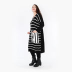AKH Fashion Kleid 2328 Warmy, Schwarz/Weiß