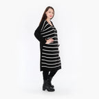 AKH Fashion Kleid 2328 Warmy, Schwarz/Weiß