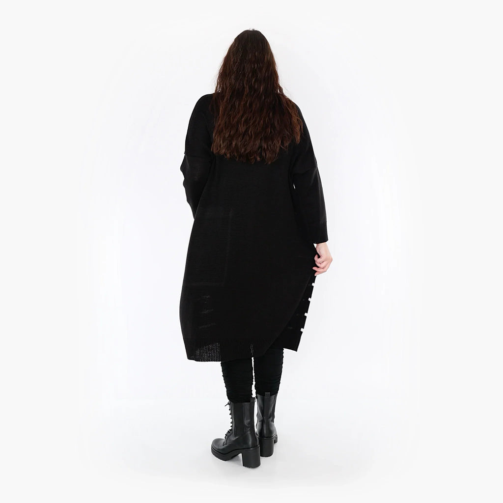 AKH Fashion Kleid 2328 Warmy, Schwarz/Weiß