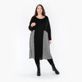 AKH Fashion Kleid 2333 Warmy, Schwarz/Weiß