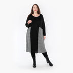AKH Fashion Kleid 2333 Warmy, Schwarz/Weiß