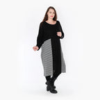 AKH Fashion Kleid 2333 Warmy, Schwarz/Weiß