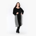 AKH Fashion Kleid 2333 Warmy, Schwarz/Weiß