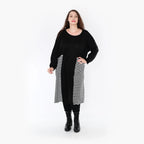 AKH Fashion Kleid 2333 Warmy, Schwarz/Weiß