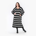 AKH Fashion Kleid 2337 Warmy, Schwarz/Weiß