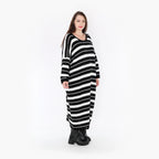 AKH Fashion Kleid 2337 Warmy, Schwarz/Weiß