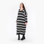 AKH Fashion Kleid 2337 Warmy, Schwarz/Weiß