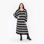AKH Fashion Kleid 2337 Warmy, Schwarz/Weiß