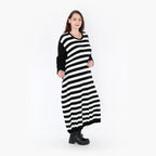 AKH Fashion Kleid 2344 Warmy, Schwarz/Weiß