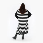 AKH Fashion Kleid 2344 Warmy, Schwarz/Weiß