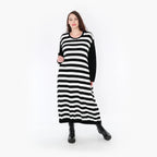 AKH Fashion Kleid 2344 Warmy, Schwarz/Weiß