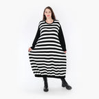 AKH Fashion Kleid 2344 Warmy, Schwarz/Weiß