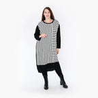 AKH Fashion Kleid 2346 Warmy, Weiß/Schwarz