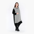 AKH Fashion Kleid 2346 Warmy, Weiß/Schwarz
