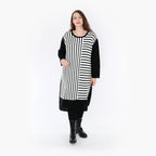 AKH Fashion Kleid 2346 Warmy, Weiß/Schwarz