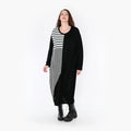 AKH Fashion Kleid 2401 Warmy, Schwarz/Weiß