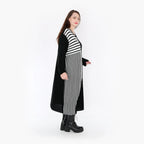 AKH Fashion Kleid 2401 Warmy, Schwarz/Weiß
