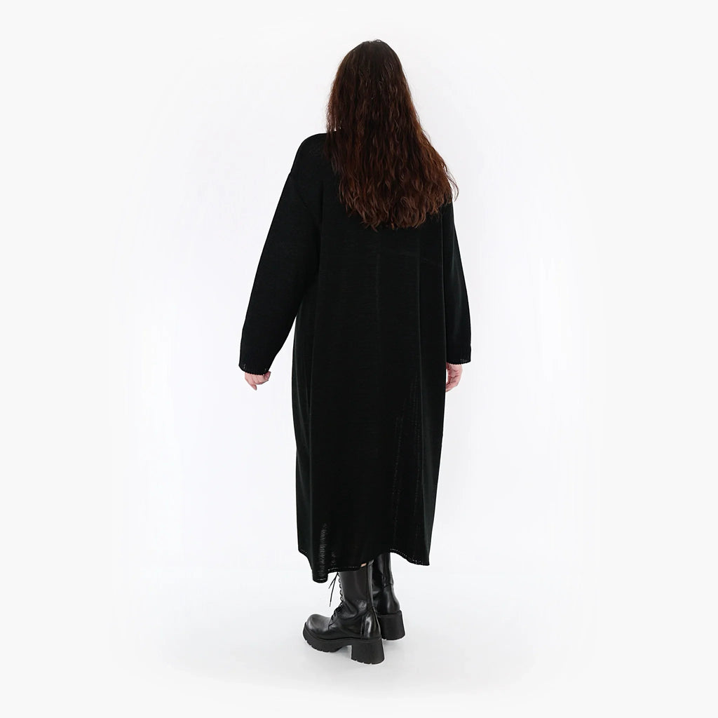 AKH Fashion Kleid 2401 Warmy, Schwarz/Weiß