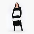 AKH Fashion Kleid 2402 Warmy, Schwarz/Weiß