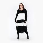 AKH Fashion Kleid 2402 Warmy, Schwarz/Weiß