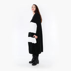 AKH Fashion Kleid 2402 Warmy, Schwarz/Weiß