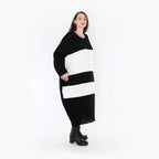 AKH Fashion Kleid 2402 Warmy, Schwarz/Weiß