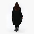 AKH Fashion Kleid 2402 Warmy, Schwarz/Weiß