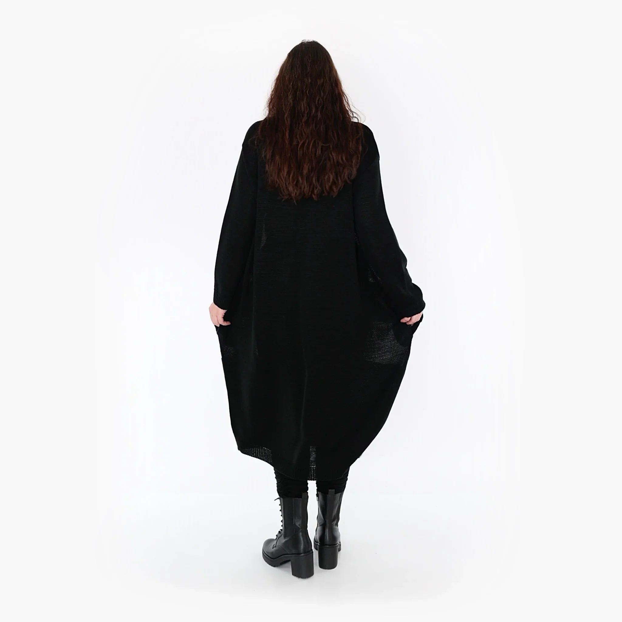 AKH Fashion Kleid 2402 Warmy, Schwarz/Weiß
