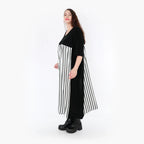 AKH Fashion Kleid 2403 Warmy, Schwarz/Weiß