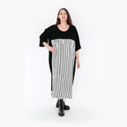AKH Fashion Kleid 2403 Warmy, Schwarz/Weiß