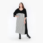 AKH Fashion Kleid 2403 Warmy, Schwarz/Weiß