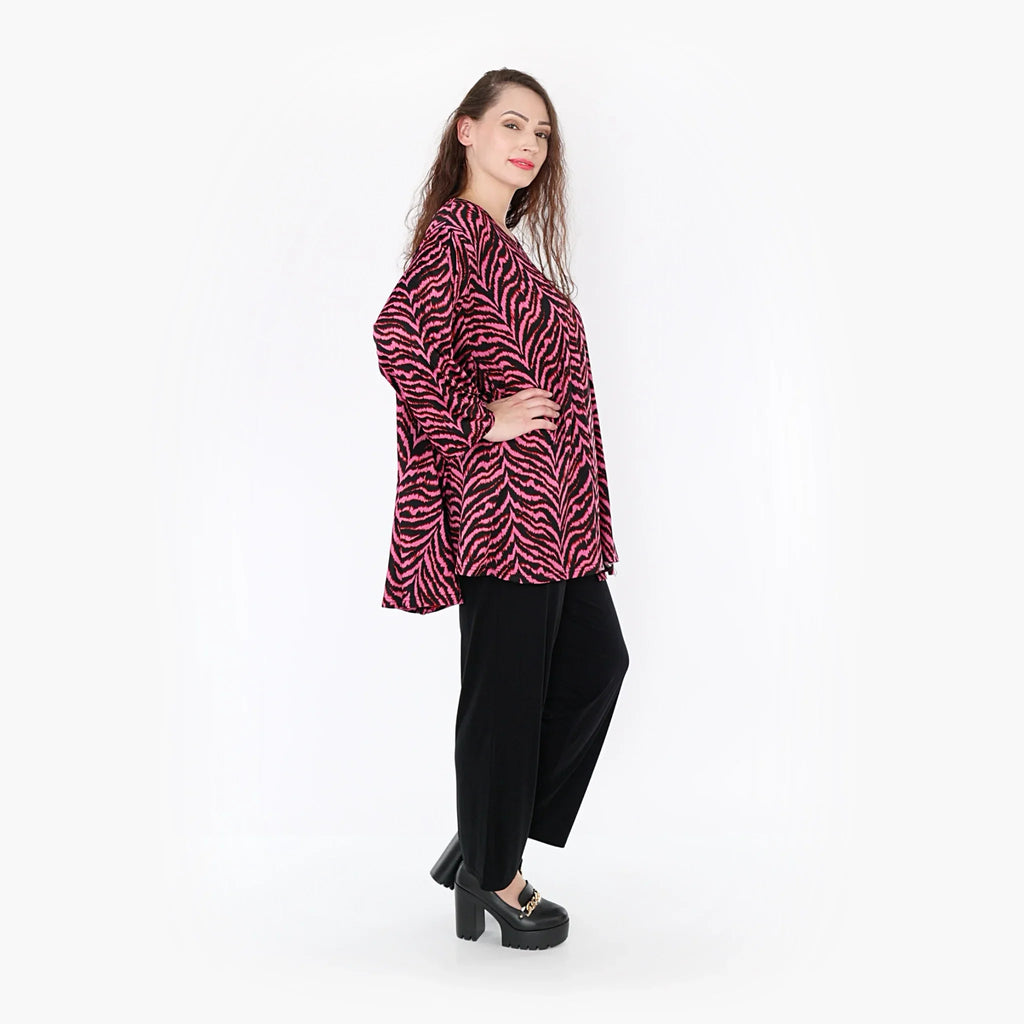 AKH Fashion Shirt 593 Hania, Fuchsia/Schwarz