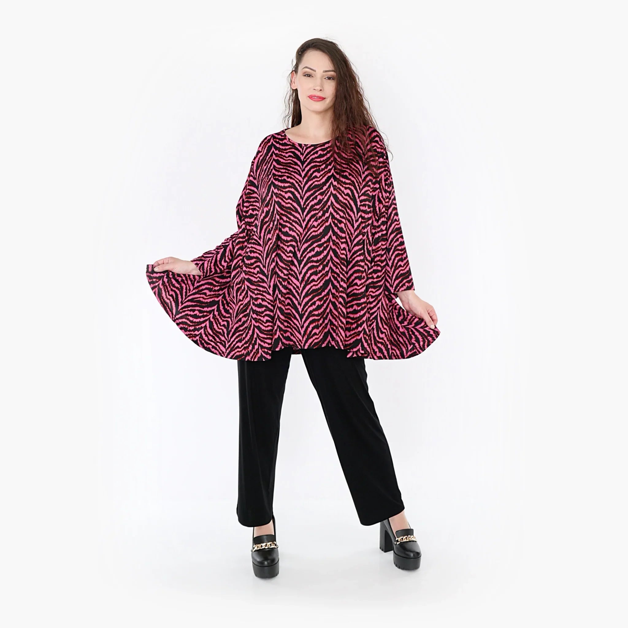AKH Fashion Shirt 593 Hania, Fuchsia/Schwarz