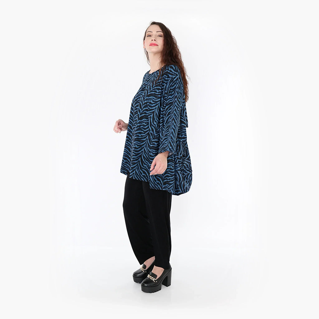 AKH Fashion Shirt 593 Hania, Petrol/Black